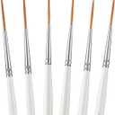 6 Pcs Fine Point Liner Cake Painting Brush Set Cake Brushes Fine Detail Paintbrushes for Cookie Decorating, Icing Pastry, Glitter, Watercolor, Acrylic