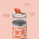 Ottle Seaside Sipper 20 oz Insulated Stainless Steel Coffee Tumbler, Reusable Iced Coffee Cup, Hot Coffee Travel Mug with Lid, BPA Free, Leak-Proof Lid - Adinkra Anew