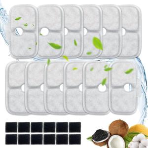 24 Packs for Petlibro Cat Water Fountain Filters Replacement, Compatible with PETLIBRODockstream Cat Water Fountain PLWF005 PLWF115 PLWF105 (12 Replacement Water Filters + 12Pre-Filter Sponges)