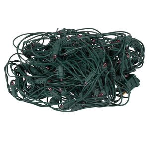 Vickerman 120 Purple Wide Angle Twinkle LED Christmas Net Light Set, Green Wire