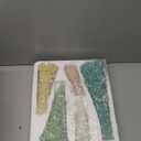 5 Pcs Sage Green Christmas Tree Figurines 11''/ 8.6''/ 7''/4.7'' Glittered Christmas Trees Resin Stone Xmas Holiday Figurines Xmas Desk Decor Centerpieces for Tabletop Decorations