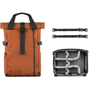 WANDRD All New PRVKE 21L V4: Camera Backpack and Photography Bundle - Weatherproof Travel and Photography Backpack, Bundle Includes 21L Bag, Camera Cube, Waist Straps, and Accessory Straps (Sedona Orange)