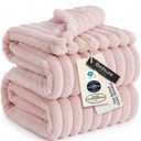 Bedsure GentleSoft Blankets Queen Size for Bed - Cozy Soft Blankets for Women, Cute Large Fleece Throws for Girls, Crystal Pink, 90x90 Inches