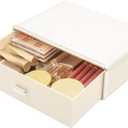 Clear Drawer Organizer Stackable Drawer Storage Makeup Organizer for Store Cosmetics and Skincares, Suitable for Vanity, Bathroom Home Organization-White