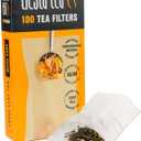 Tiesta Tea Loose Leaf Filters for Brewing, Disposable Infuser for Hot & Iced Drinks, Easy-Fill Steeper, Unbleached Paper, Single-Cup Infuser for Loose Leaves, 100 Empty Bags