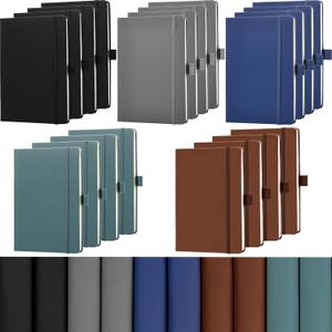 Laumoi 20 Pack Pocket Notebook Journals 3.7" x 5.7" Hardcover Small Mini Pocket Notebooks with Pen Holder A6 Lined Journal with 100 Gsm Paper(Black, Brown, Grey, Lake Blue, Blue)
