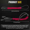 Car Steering Wheel Lock, Universal Anti-Theft Device,Thickened Steel Wire, Easy to Store,17 Inch Lightweight Security Lock for Car, SUV & Golf Cart,3 Keys Included(Red)