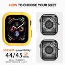 2 x Compatible with Apple Watch Bumper Case 45mm & 44mm Series 9, 8, 7, 6, SE, 5, 4 Soft Flexible TPU Thin Protective Cover for iWatch [NO Front Screen Protector] (Yellow)