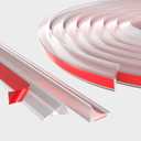 39 Inch Collapsible Shower Threshold Water Dam Barrier,Self Adhesive Silicone Shower Water Bathtub Splash Guard Bathroom Kitchen Water Stopper Blocker for Dry and Wet Separation Seal Strip Edge Trim (Transparent)