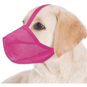 Dog Muzzle, Soft Mesh Covered Muzzles for Small, Medium, Large and X-Large Dogs, Muzzle with Adjustable Straps, Prevent Barking, Biting, and Accidental Ingestion (Medium,Pink) (M(Sount:9.5"-10.5"))