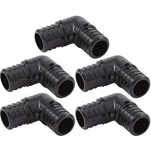 SharkBite 1 Inch Poly Crimp 90 Degree Elbow, Pack of 5, PEX Pipe, PE-RT, UP260A5