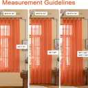 Orange Sheer Curtains 84 Inch Length Pinch Pleated Semi Voile Sheer Curtains for Bedroom Living Room Soft Touch Light Filtering Drapes(Mandarin Orange, 42 W x 84 L, 2 Panels)