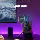 Wireless Microphone with ANC Noise Cancellation, RGB Lighting, Gooseneck Tripod, Dual Mode Wireless/USB-Cfor Live Streaming, Recording, Computers & Phones