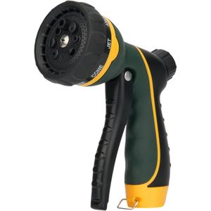 NGreen Garden Hose Sprayer Nozzle - Water Spray with 8 Adjustable Patterns, Impact Resistant and Non-Slip for Watering Plants, Pets Bathing and Cleaning,Car Washing (Green)