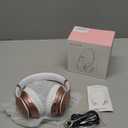 Wireless Bluetooth Headphones Over Ear 65H Playtime HiFi Stereo Headset with Microphone and 6EQ Modes Foldable Bluetooth V5.3 Headphones for Travel Smartphone Computer Laptop Rose Gold