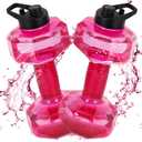 YOTAN Water Dumbbells Set, 2 PCS Water Weights for Pool Exercise, Pool Weights for Water Exercise Resistance, Aquatic Exercise Equipment for Aqua Therapy, Pool Fitness, Weight Loss (ROSE RED)