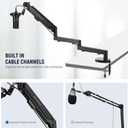 Neewer Low Profile Mic Arm Desk Mount, 360 Swivel Boom Arm with Pneumatic Damping Adjustable, Cable Management, Compatible with Shure MV7 SM7B Blue Yeti Gaming Streaming Podcast Microphone, MS002