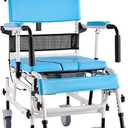 Reclining Shower Wheelchair with Commode Bucket