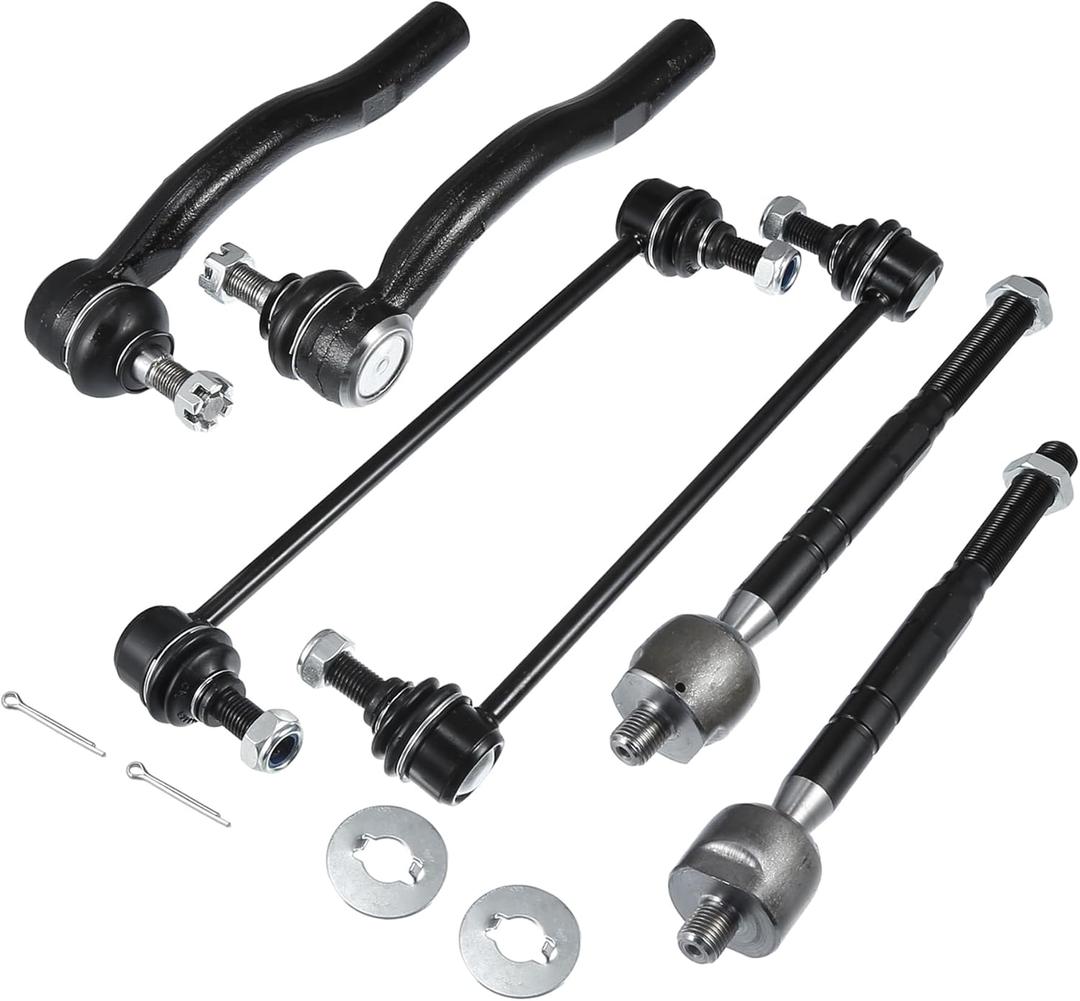 X AUTOHAUX 6 Pcs Front Inner Outer Tie Rod Sway Bars for Toyota Camry 2007-2011 Suspension Kit Stabilizer Bar Link Steering Tie Rod End