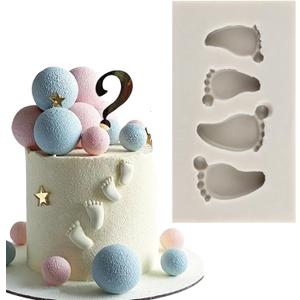 Baby Foot Print Silicone Molds Foot Fondant Mold For Cake Decorating Cupcake Topper Chocolate Gum Paste Polymer Clay