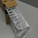 YASONIC Never-Rust Aluminum Hanging Shower Caddy Over-the-Showerhead Organizer with 10 Hooks for Razor and Sponge Includes Soap Basket Silver