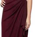 Alex Evenings Women's Long Cold Shoulder Mother of the Bride Dress with Beaded Detail at Hip, (Petite and Regular Sizes), Beaded Wine, 10