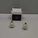 Decorative Glass Salt and Pepper Shakers, Globe Design, Gold-Silver Tone Metal Stand, Set of 2 (Gold)