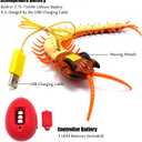 Tipmant Simulation RC Centipede Scolopendra Realistic Remote Control Vehicle Car Animal Insect Large Size Electric Prank Toy Kids Christmas Birthday Gifts (Orange Striped)