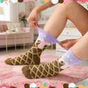 6 Pairs Ice Cream Drip Baseball Socks for Women, Summer Colorful Funny Crew Socks with Breathable Cotton Blend, All-Day Comfort Fit for Gym, Baseball, Office Casual Wear, Team Gifts for Youth Teen, One Size