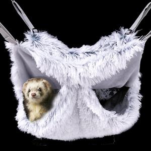 Ferret Rat Plush Hammock, Soft Bed Hammock Sugar Glide Cage Accessories for Rat Guinea Pig Chinchilla Squirrel Toy for Cage 13inch (Grey)