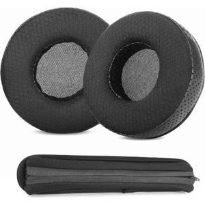 TT-BH046 Thicker Earpads Headband Cover Replacement Compatible with TaoTronics TT-BH046 TT BH046 Headset Upgrade Cushions Ear Pads with Softer Memory Foam Mesh Fabric Black