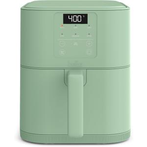 Bella 6 Qt Slim Air Fryer, Fits-anywhere Kitchenware, EverGood Ceramic Nonstick Coating, Adjustable Temperature, 6 Preset Cooking Options, 60 Min Auto Shutoff w Audible Tone, 5lb Capacity, Seaglass