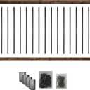 Nuvo Iron Deck Rail Kit - Pressure Treated, 6-Feet for 42-in High Railing - Includes 2 Wood Rails, 15 Balusters & 4 DRC Rail Connectors