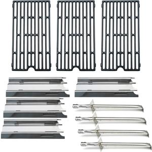 Direct store Parts Kit DG207 Replacement for select Vermont Castings grills, 17" Burner 4pcs, 14 1/2" x 7 1/4" Heat Plates 4pcs, set of 3 Cooking Grill Grids, 16 7/16" x 9 1/16" each grid