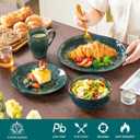 vancasso Starry 16 Pcs Dinnerware Set for 4, Handmade Reactive Glaze, Green