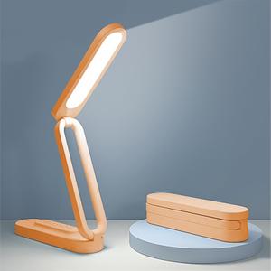 LED Desk Lamp for Office Home & Battery Operated Lamp Rechargeable Lamp Foldable & Portable Light, LED Desk Light Strip, 3 Brightness Dimmable Small Desk Lamp Reading Lamp (Orange)