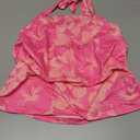 WDIRARA Girl's Floral Ruched Halter Top Sleeveless Tie Backless Vacation Tank Tops, XL