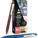 ARTEZA Gel Pens Colored Set of 10, Unique Vintage Colors, Retractable Pens Assorted Colors