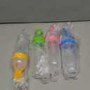 Baby Food Feeder 4 Pack Silicone Baby Food Dispensing Spoon-WAJIAYON, 3 oz Squeeze Feeding Spoons with Suction Cup for Boys Girl Kids Toddlers - Self Feeding Bottle Spoon