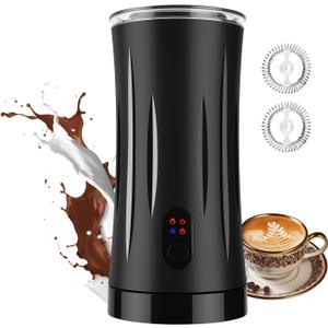Milk Frother and Steamer, 4-in-1 Electric Frother Machine for Coffee with Hot & Cold Foam, Auto Shut-Off, Quiet Design for Latte, Cappuccino, Macchiato (black)