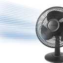 Lasko 12" Oscillating Table Fan for Home, Offices, Bedrooms, Living Rooms, 3-Speeds, Widespread Oscillation, Tilt-Back Fan Head, Portable, Black, 2017