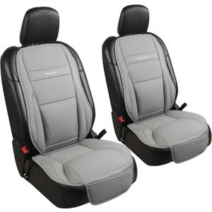 Car Seat Cover Protector for Front Seats  Waterproof, Breathable Faux Nappa Leather, Airbag Compatible, Dual Support for Waist & Legs, Universal Fit for Sedans, SUVs, Pickups (2pcs, Gray)