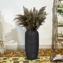 Large Rustic Ceramic Black Vase,15.7 Inch Tall Pottery Farmhouse Decor Floor Vase Vintage Flower Vases for Home Living Room Entryway Table Centerpiece Decor,Terracotta Vases,Wedding Gift