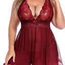 Avidlove Lingerie for Women Lace Babydoll Sleepwear Boudoir Outfits Plus Size Langeray 14W