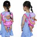 Baby Dolls Carrier Backpack Doll Accessories Front and Back Carrier with Straps for 15 Inch to 18 Inch Dolls, Doll Carrier