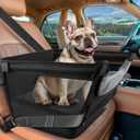 Elevated Dog Car Booster Seat for Dogs & Cats up to 35LB, 6-Inch Memory Foam Pet Booster Seat, Side Breathable Mesh,Portable Travel-Safe Bed for Cars,Elevated Car Seat for Small Medium Dogs