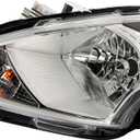 PHILTOP Headlights Assembly Compatible with 2015 2016 2017 2018 2019 Nissan Versa,Chrome Housing Clear Lens Amber Reflector,Halogen Headlamps Left & Driver Side