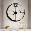 Large Wall Clock, Decorative Modern Wall Clock Round Silent Non-Ticking Battery Operated Clocks for Living Room/Home/Kitchen/Bedroom/Office/School Decor (Black, 30 inch)