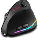 zelotes Bluetooth Wireless Mouse with Joystick,Rechargeable,24.000 DPI,11 Programmable Buttons,RGB,Dual Mode (BT+2.4G USB Receiver),Optical Vertical Ergonomic Gaming Mouse for Laptop,PC,Tablets