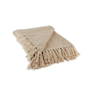 DII Diamond Throw Collection Cotton Woven, 50x60, Stone